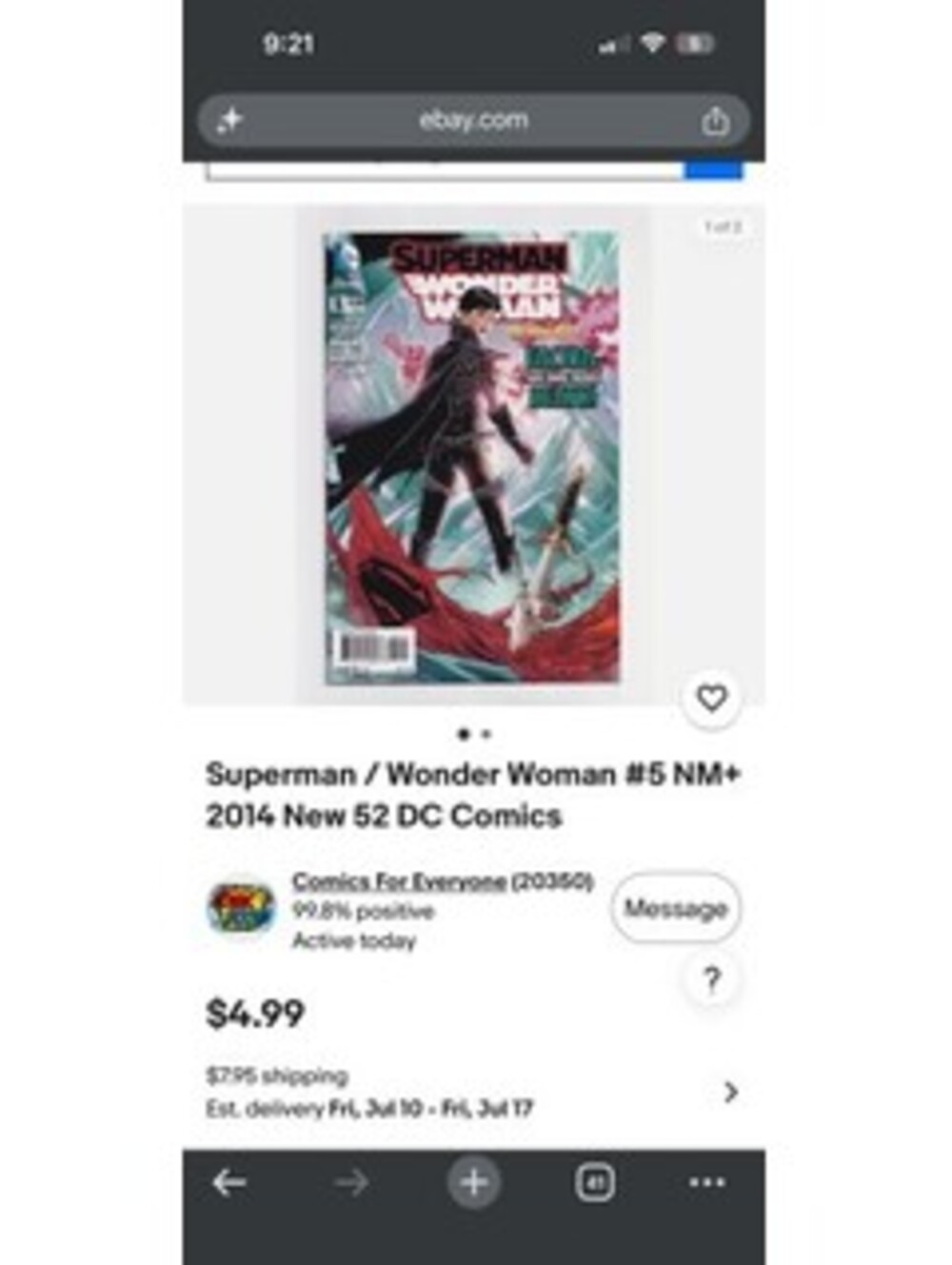 Superman / Wonder Woman #5 NM+ 2014 New 52 DC Comics Comic Book